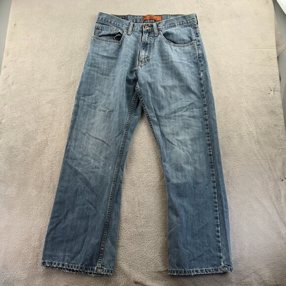 Lee Signature Mens Jeans Size 31x28 Measured Relaxed Bootcut Classic Blue Denim - Picture 13 of 14